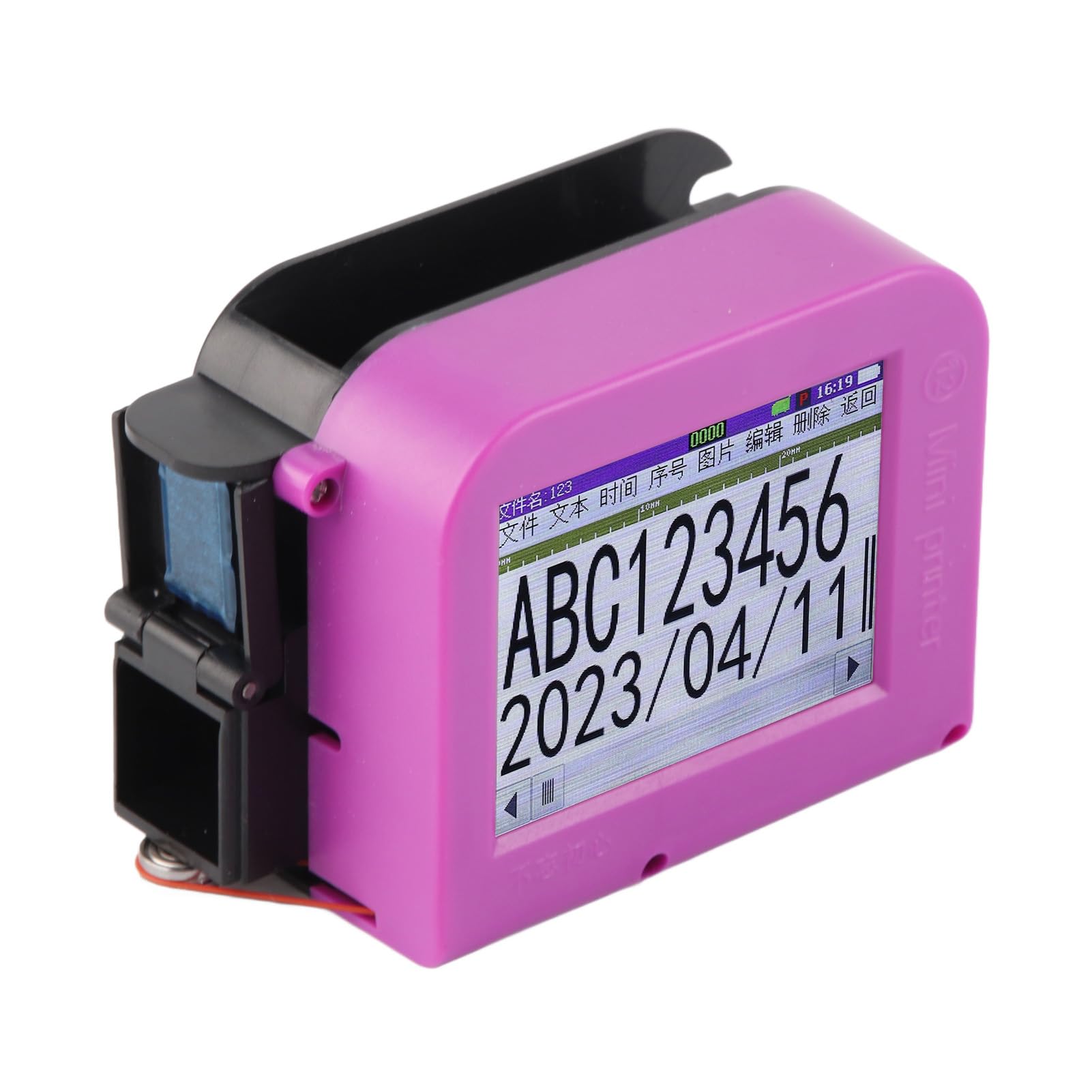 Fafeicy Impresora de Inyección de Tinta Portátil DP19, Pantalla Táctil LED, 20W, Altura de Impresión 12,7mm, Batería 1200mAh