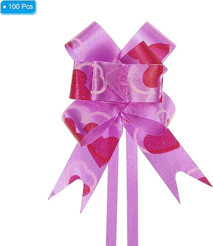 Miniatura 3 de PATIKIL Lazos de regalo, 100 unidades, canastas de regalo, lazos de envoltura de regalo, diseño de corazón, lazos de regalo de Navidad, a granel