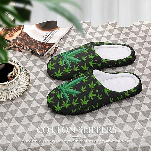 Leaf Weed Rasta Marijuana Red Yellow Green Art Man Woman Slippers Soft Keep Warm Cotton Shoes Anti Skid Winter Indoor Step on4
