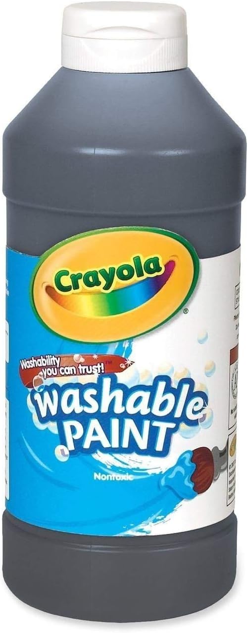 Crayola Washable Paint 16oz Black (54-2016-4-051) : Toys & Games
