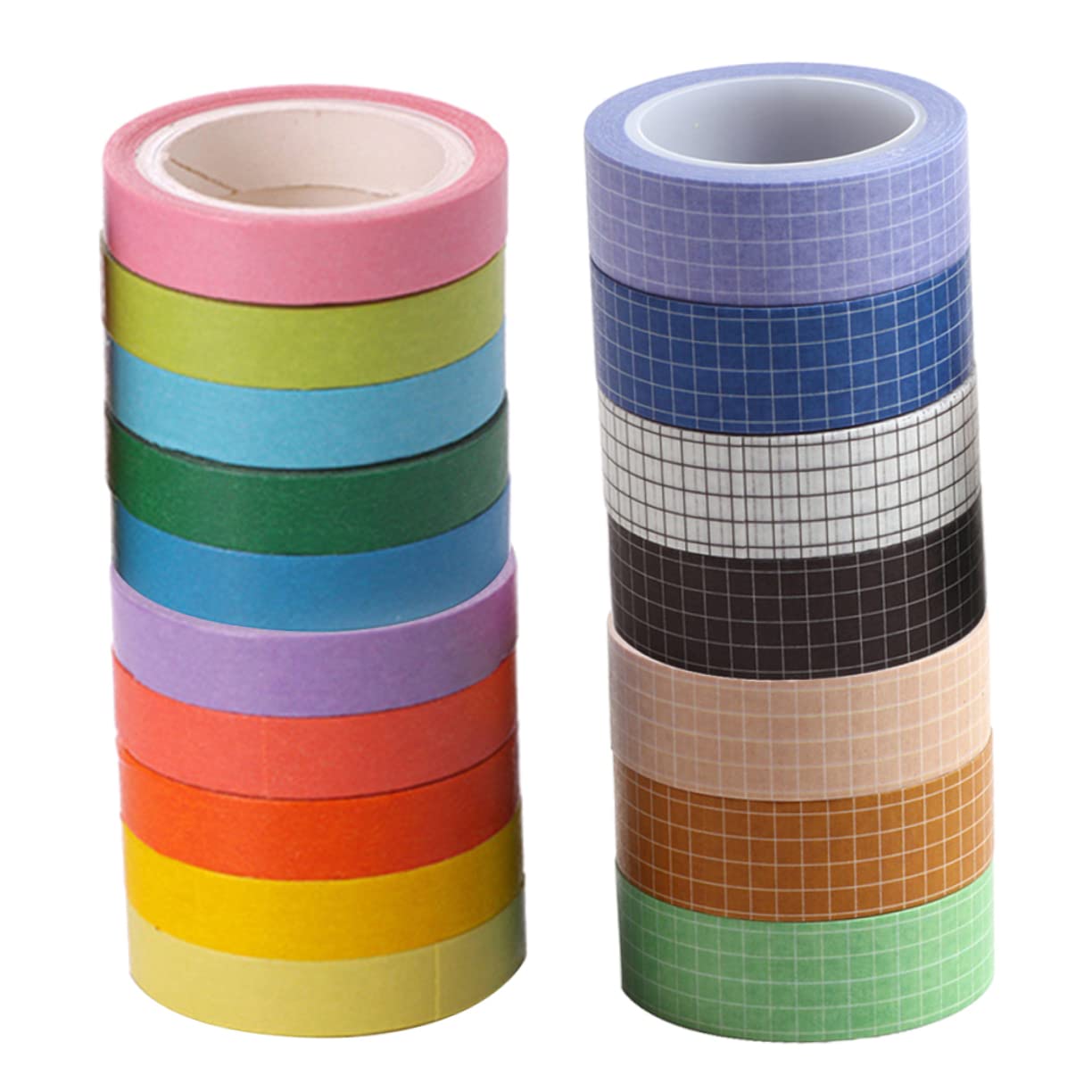 SEWACC 51stücke Teiliges Washi Tape Bunten Farben Und Mustern Dekoratives Klebeband Für Scrapbooking Journaling Und -projekte Gemustert Einfarbig Hochwertige Langlebige Materialien Für