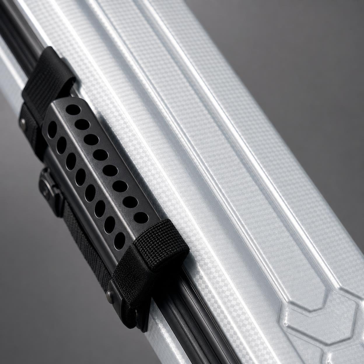 Baoblaze Contenitore per Canna da Pesca Custodia Borsa Tubo Astuccio con a Zip Interni con Cinghie Manico E Tracolla per Trasporto PC+, silver, silver