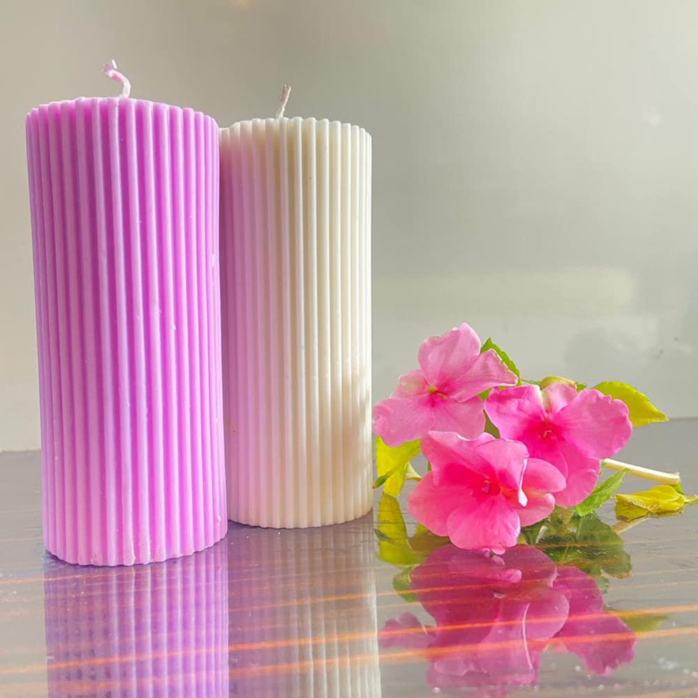 AMAYRA Candles 5 Inch Soy Wax Highly Scented Multicolor Pillar Candles / Long Burning time / for Party, Birthday , Celebration, Home Decor , Spa, Meditation, Love Spell, Material- Soy Wax Pack of 2