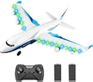 Remote Control Airplane for Kids Boys Adults, G2 Remote Control Plane Jet for Beginners Adult, Ready to Fly Airplane with One Key Aerobatic LED Light, RC Plane for Kids, 2 Battery