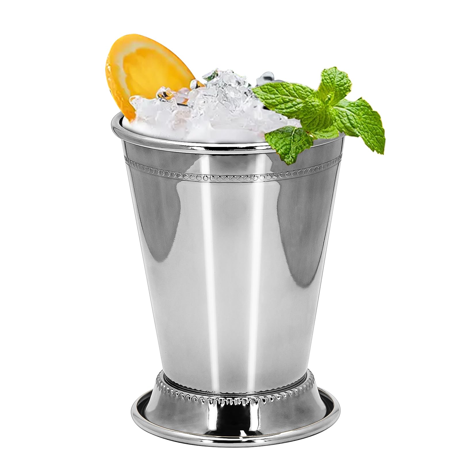 Photo 1 of REUJIHXY 1Pc Mint Julep Cups, Stainless Steel Cups for Cocktail, 12 oz Vintage Metal Drinking Glasses for Derby Party Supplies, Home, Restaurant, Outdoors, Camping (1, Silver)