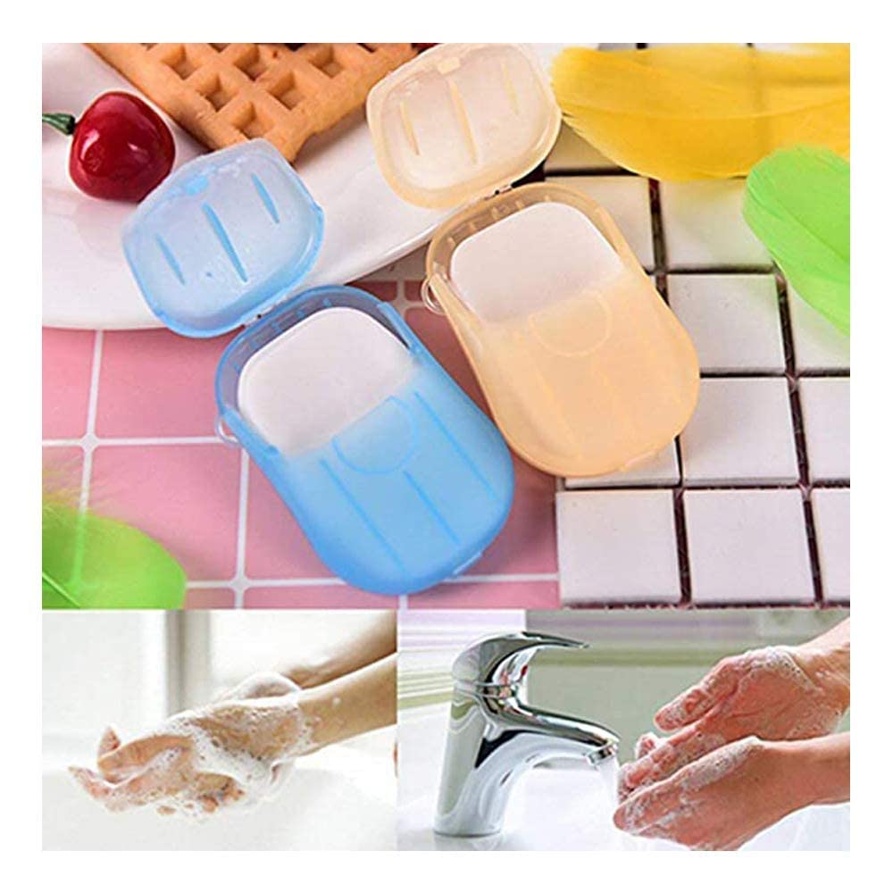 HOME STUFFS Paper Soap Strips Box For Traveling/Portable Disposable Hand Washing Cleaning Paper Soap/Slice Sheets Foaming Paper Soap For Travel - Assorted Colors (Pack of 2 Box)