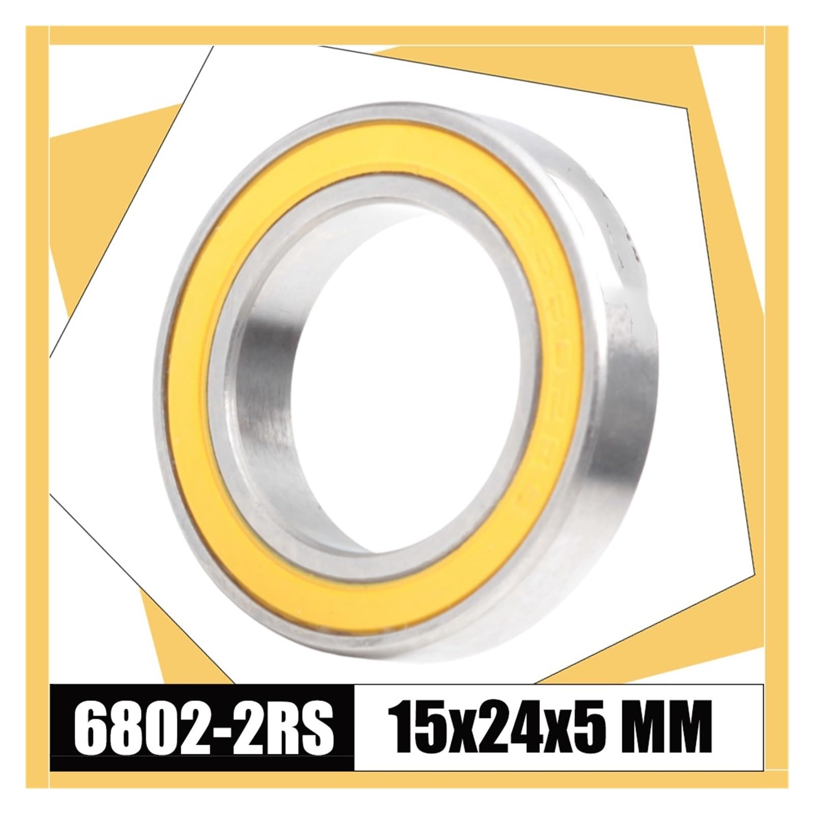 Deep Groove Double Rubber Seal Bearings 1pcs SC6802-2RS 15x24x5mm ABEC-3 Stainless Bearing Ceramic Balls Bearings
