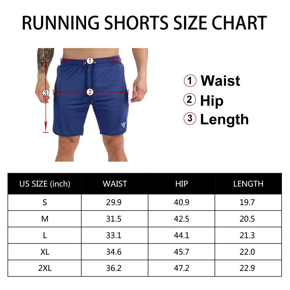 Wangdo Pantalones cortos de correr para hombre de 7 pulgadas con bolsillo con cremallera para gimnasio y atletismo