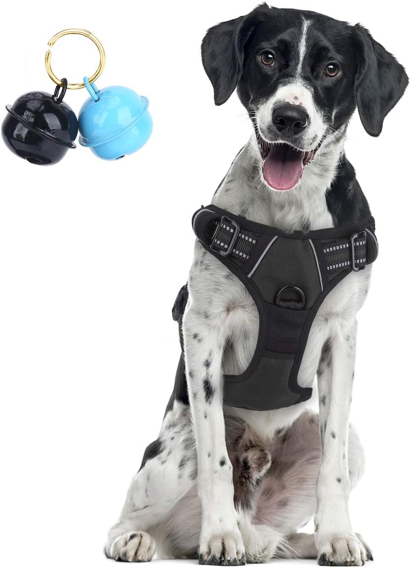 Belababy Dog Harness Small Medium Large No Pull, Adjustable Reflective Front Clip Dog Harness with Easy Control Handle