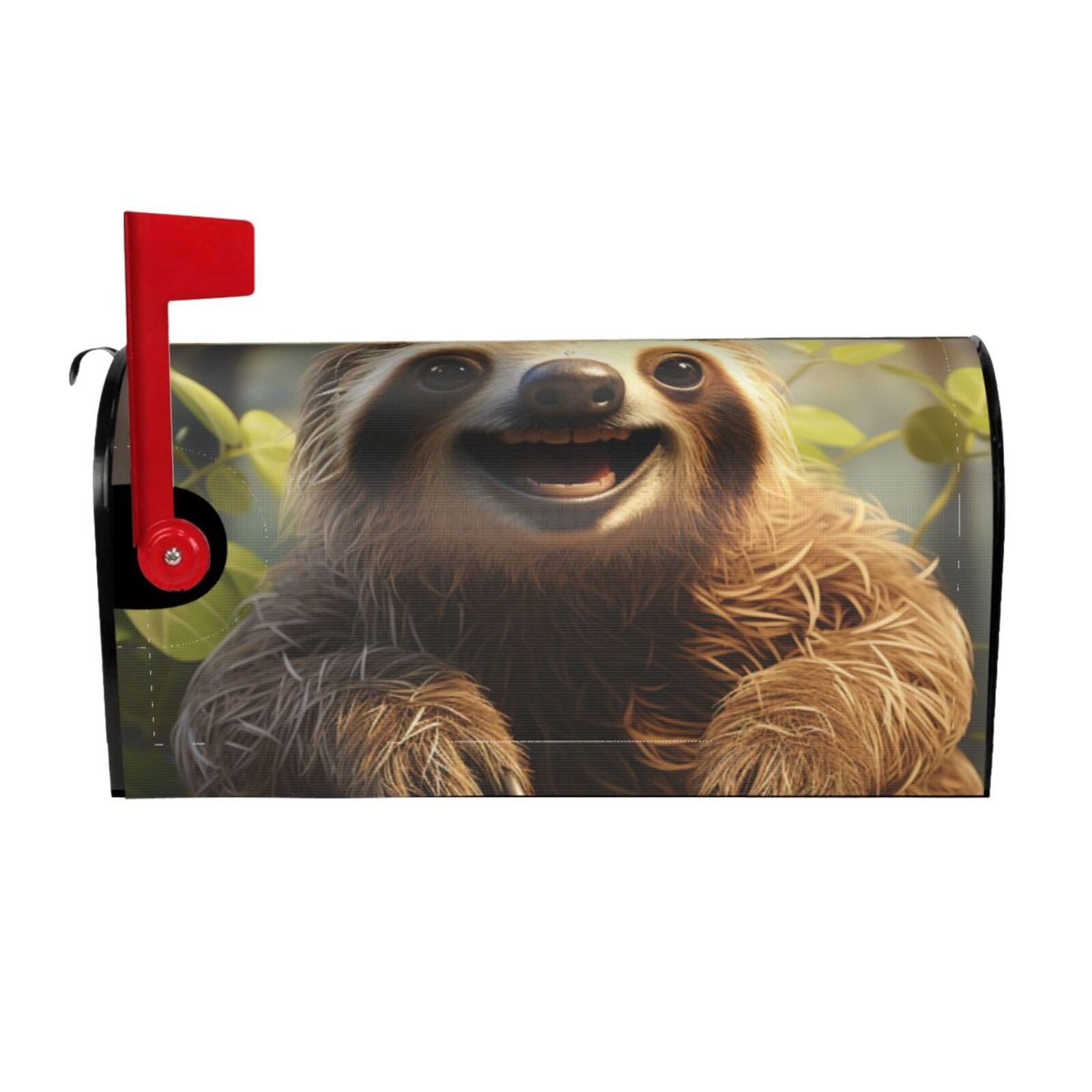 Cartoon Sloth Mailbox Covers Magnetic Wraps Post Letter Box Cover Garden Home Decor 25.5x21 in