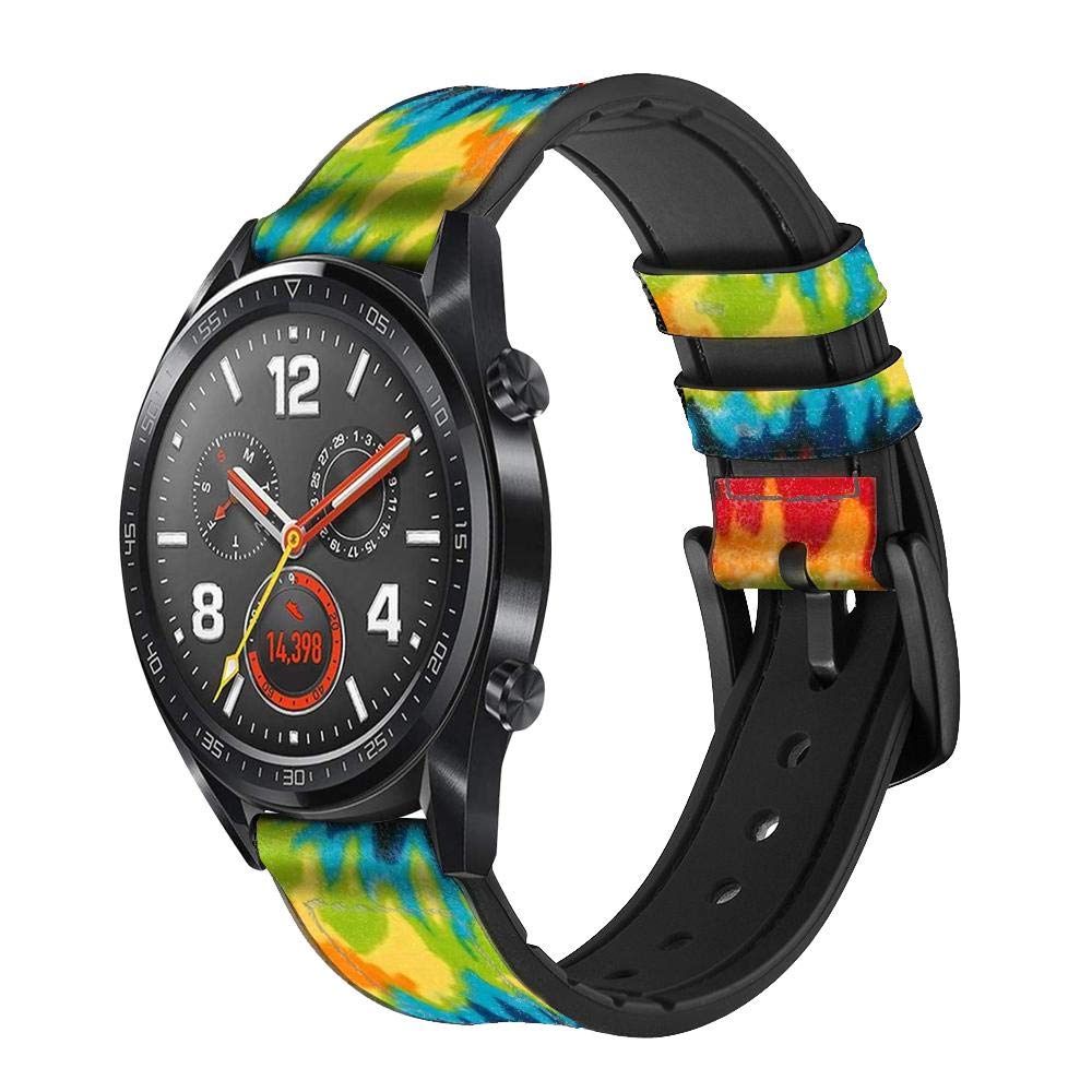 Tie Dye Bracelet de Montre Intelligente en Cuir et Silicone pour Wristwatch Smartwatch Smart Watch Taille (22mm)