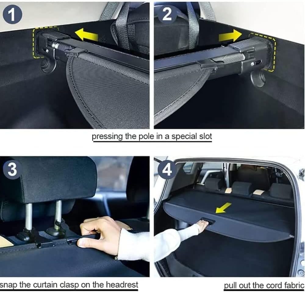 Coche Maletero Trasero Estante Cortina para FIT Jazz 2008-2013, Trasero Trunk Estante de Paquetes Privacidad Cargo Protectora Cubierta