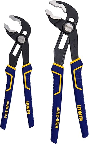 IRWIN Tools VISE-GRIP GrooveLock Pliers Set, V-Jaw, 2 Piece, 2078709(Regular Pliers Set)