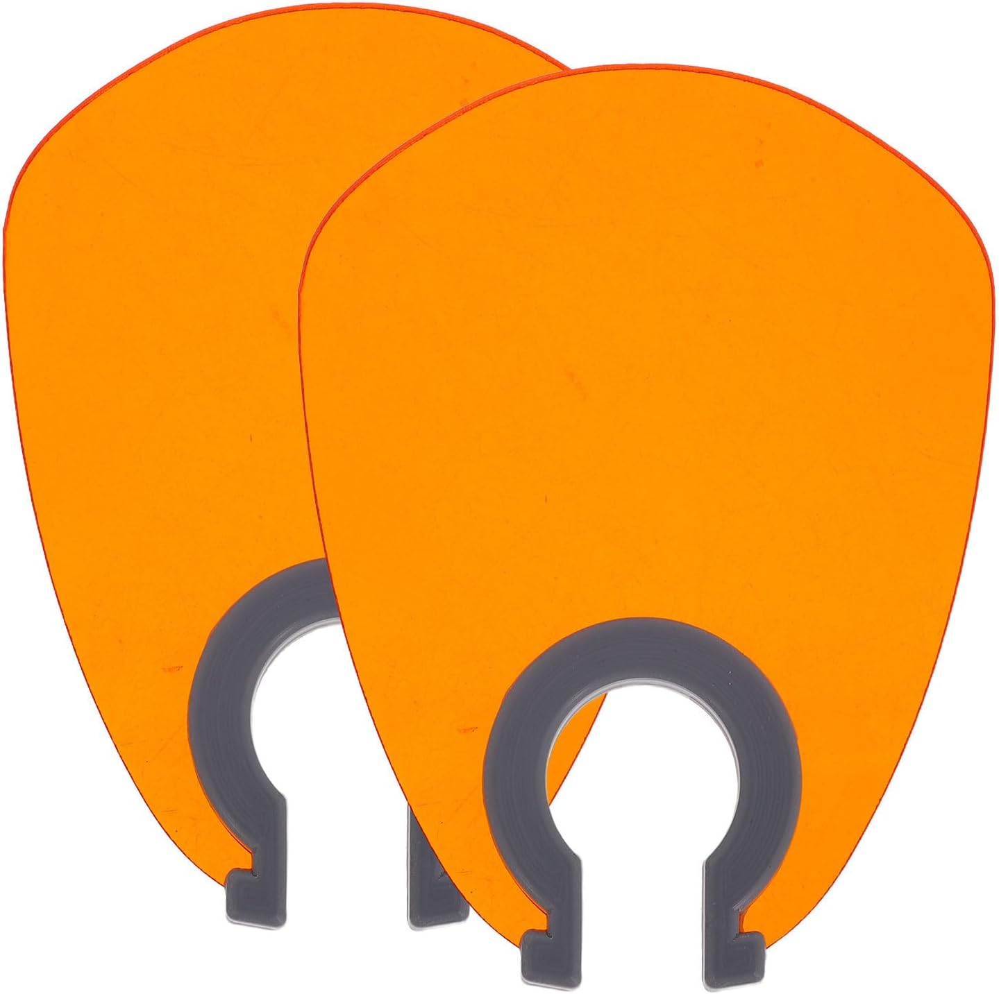 Ciieeo 2pcs Fan Shaped Orange Plastic Curing Lamp Shield for UV Nail Lamps with Blue Light Protection and Universal Compatibility, Easy to Install or Remove for Home Use and Salon