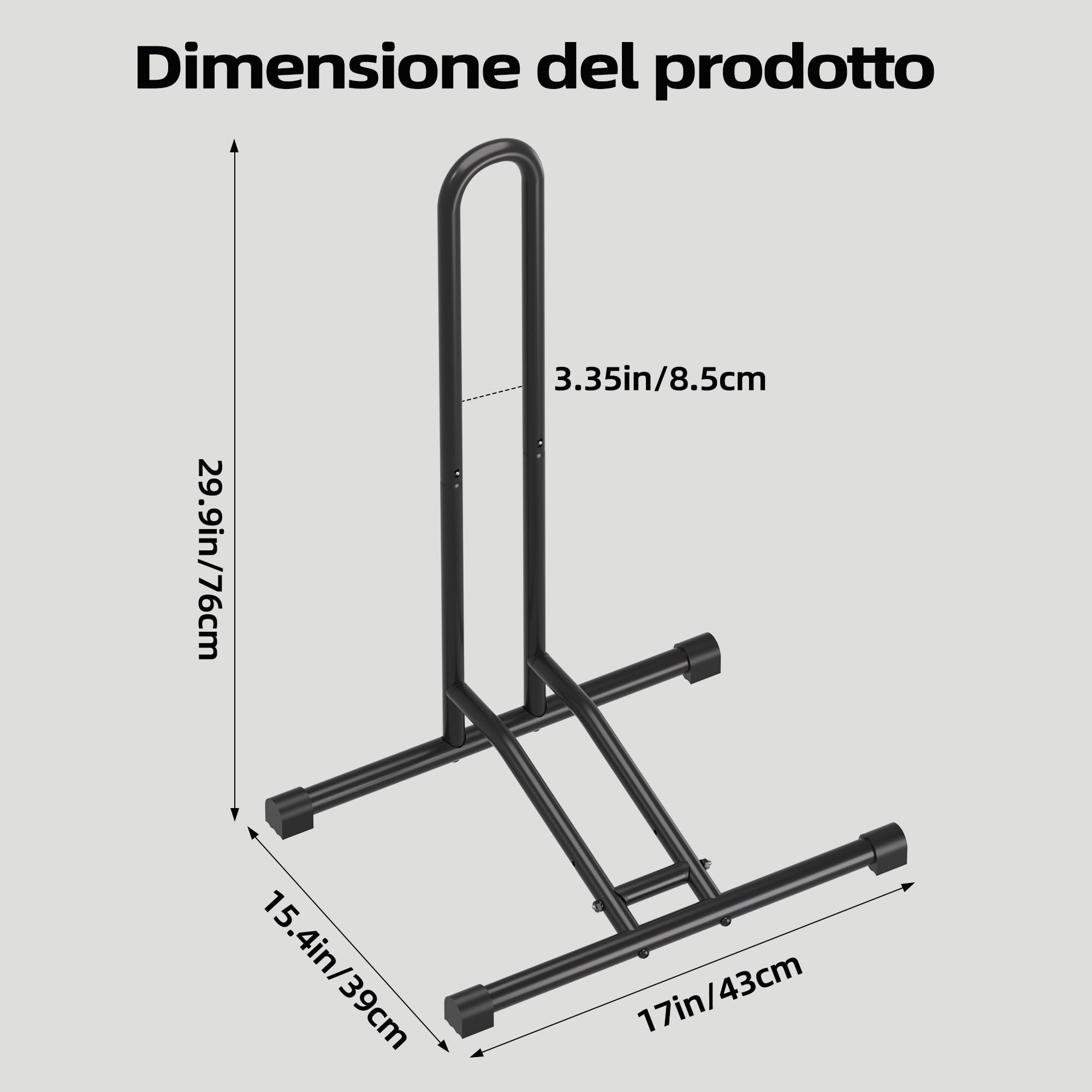 Urban Deco Portabici da Terra, Portabici Rimovibile Porta Bici da Terra, cavalletto Bici rastrelliera Biciclette per Mountain Bike Bici da Corsa MTB, Nero