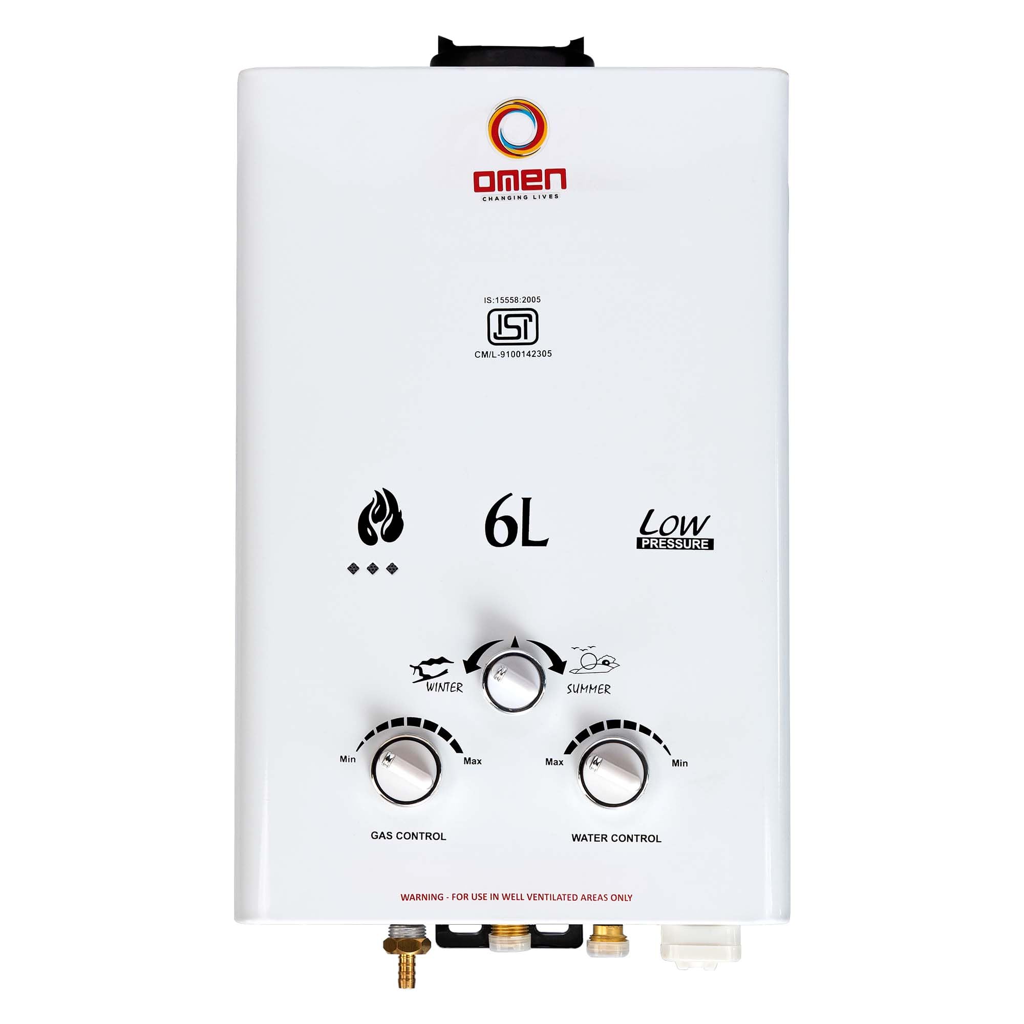 Omen Changing Lives Elegant 6L Gas Water Heater | 20Min Auto Shut-off| Wall Mounting | Made for Kitchen and Bathroom Application (B0CT88L9JC) Amazon Price History, Amazon Price Tracker