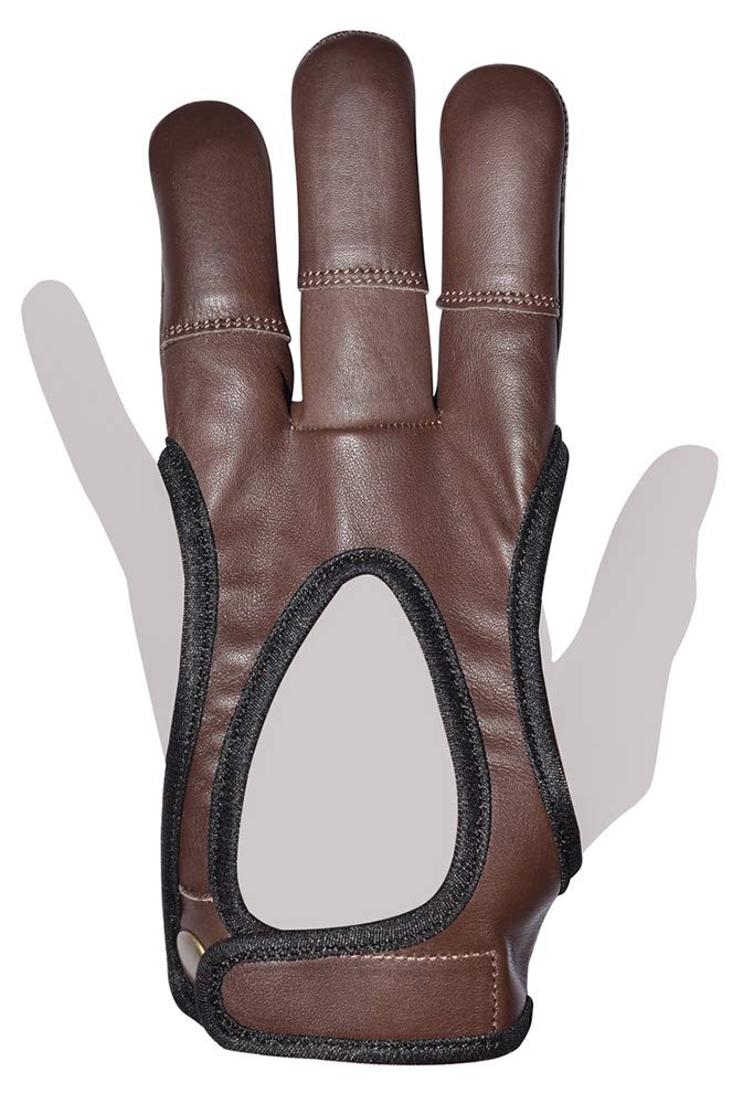 UNIVERSE ARCHERY Gants de tir à l'arc en cuir | Gants à trois doigts faits à la main | Gants en cuir de vache à l'arc incurvé | Excellent ajustement (XL