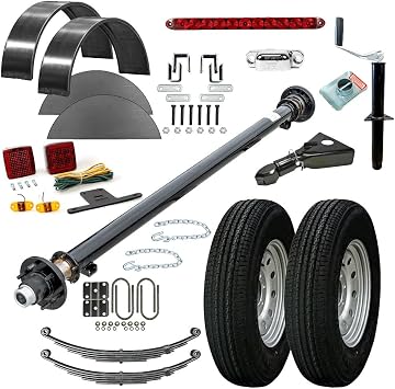 5200 lb TK Single Axle Trailer Parts Kit - 5.2K Capacity Light Duty Complete Original Series, 95" Hubface 80" Spring Center