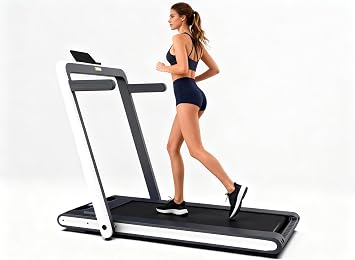 2 in 1 Folding Treadmill, 2.5HP Walking Pad Under Walking and Running Machine for Home Office, Electric Treadmill/265 lbs Capacity/Low Noise/0.5 MPH -7.6 MPHWhite
