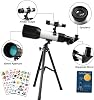 Telescopio para Niños, 60mm 90x Telescopio Blanco con Calcomanías Bonitas | Incluye un trípode resistente, buscador y un divertido set de calcomanías DIY del abecedario. Un regalo STEM de astronomía para niños de 6 a 12 años. 5