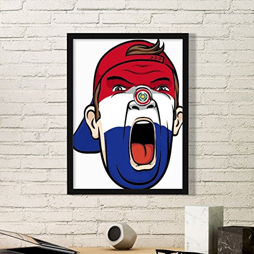 Maquillage drapeau Paraguay peinture visage petit cadre noir pour mur vide