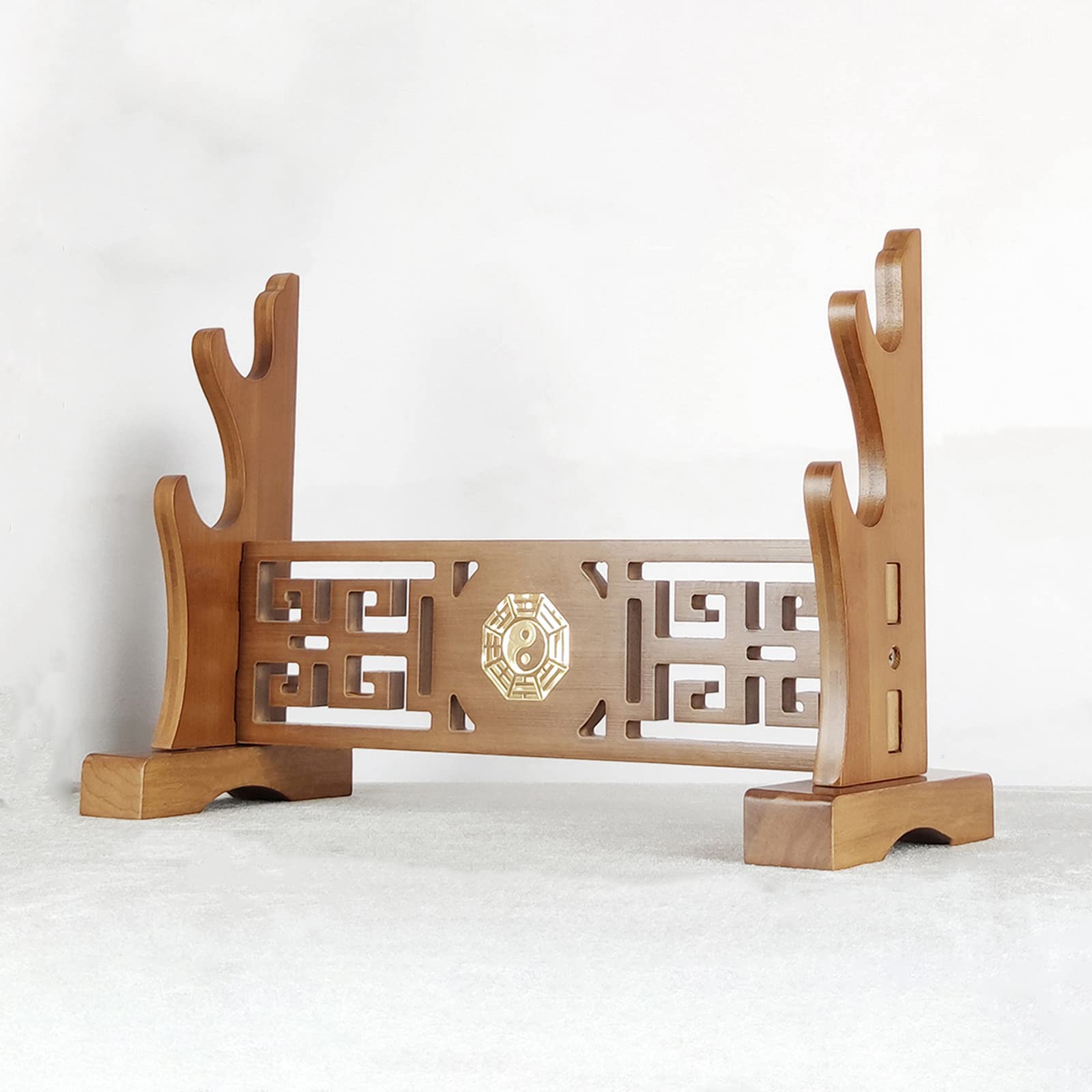 Soporte para Espada de patrón Hueco,Soporte para Espada de Material bambú Natural,Estante exhibición Escritorio Multifuncional para Espada Samurai,Katana,bokken,decoración colección hogar