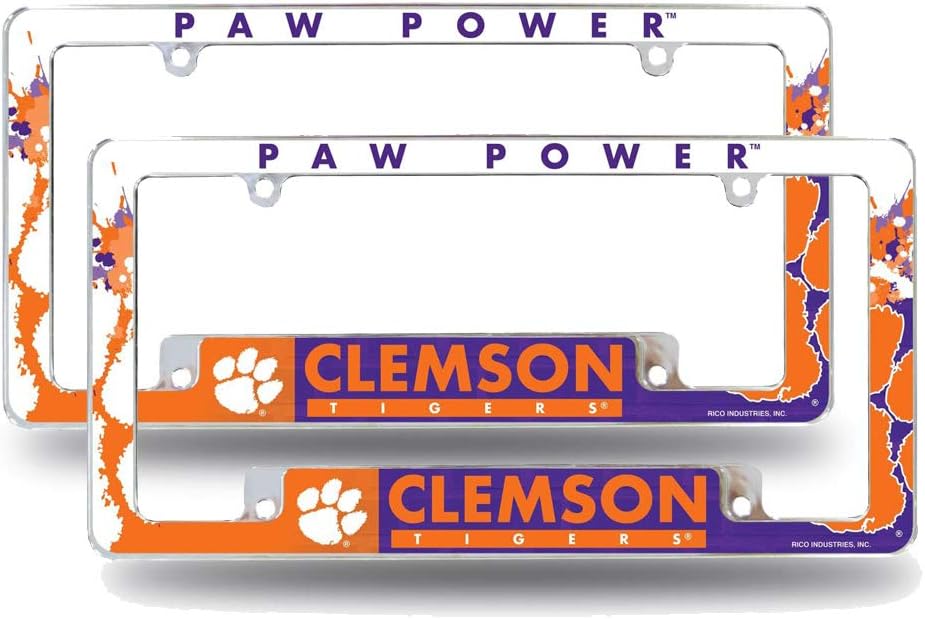 Clemson Tigers - Paw Power - License Plate Frame - Set of 2 Frames