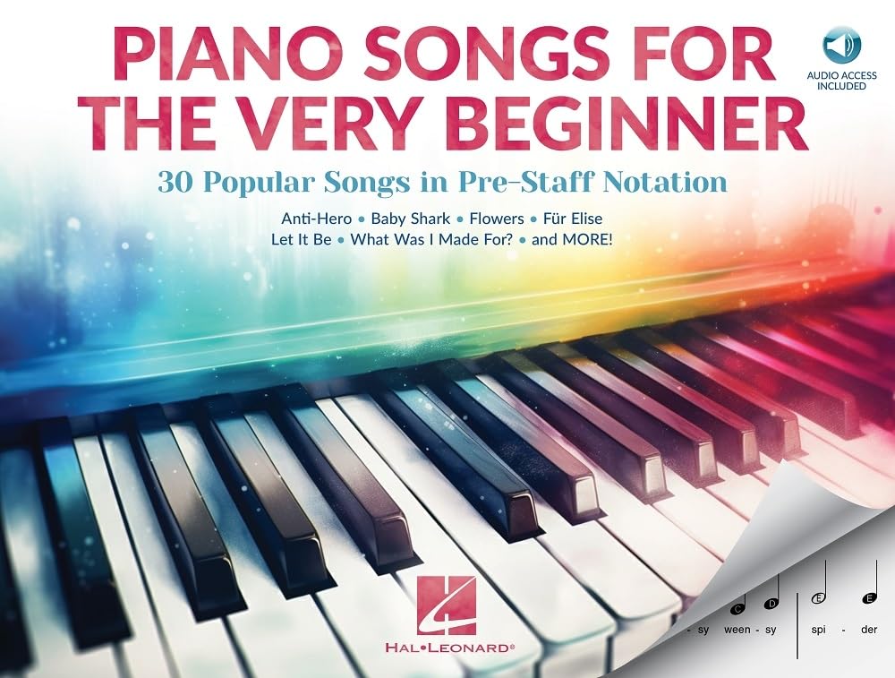 Piano Songs for the Very Beginner: 30 Popular Songs in Pre-Staff Notation (Book/Online Audio)