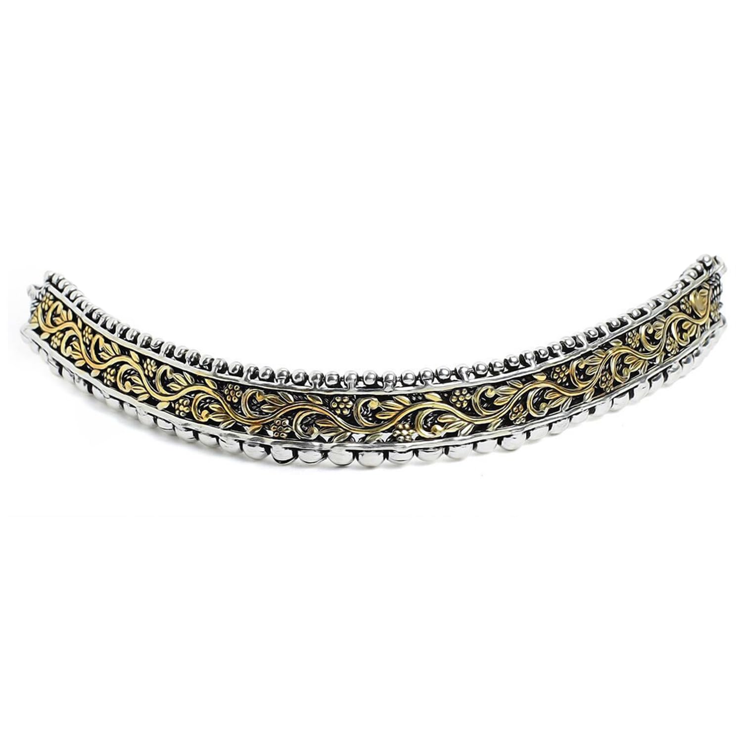 rubans Handcrafted Oxidised Dual Tone Gold and Silver Plated Floral Vine Design Ethnic Choker Necklace for Women and Girls, Perfect for Festive & any Special Occasions-picture-7