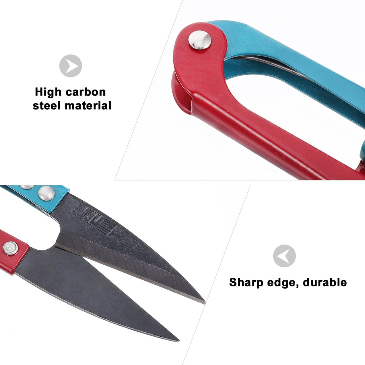 TEHAUX 12pezzi Forbici Da Ricamo Forma Di u Sicurezza Ripiegabile Manico Piccolo e Leggero Coltelli Rettificati Ad Alta Durezza Design Molla Facile Da Usare Doppi Rivetti Per Rinforzo Tra