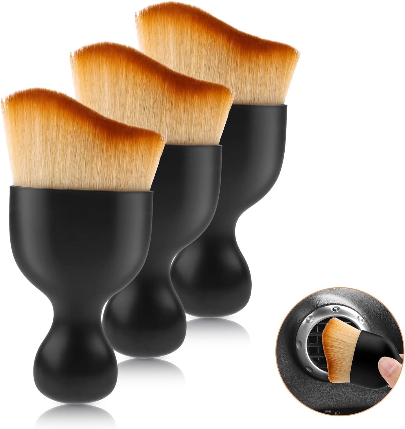 Set 3 Pennelli Per Pulizia Interni Auto - Spazzole Morbide Per Cruscotto, Sedili E Aria Condizionata - Foto 4