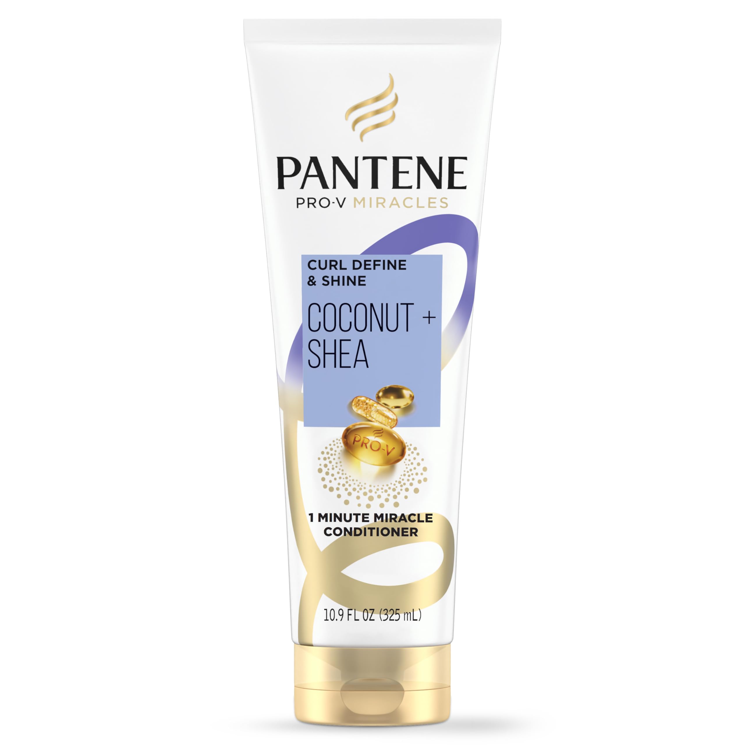 Pantene Pro-V Miracles Curl Define & Shine Coconut + Shea 1 Minute Miracle Conditioner 10.9 FL OZ 10.9 Fl Oz (Pack of 1)