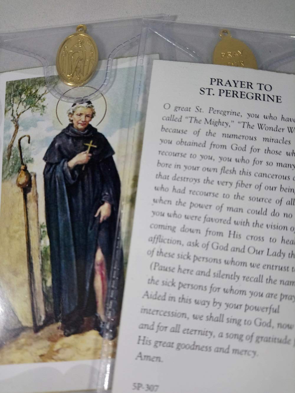 T&I St Peregrine Prayer Card and Medal