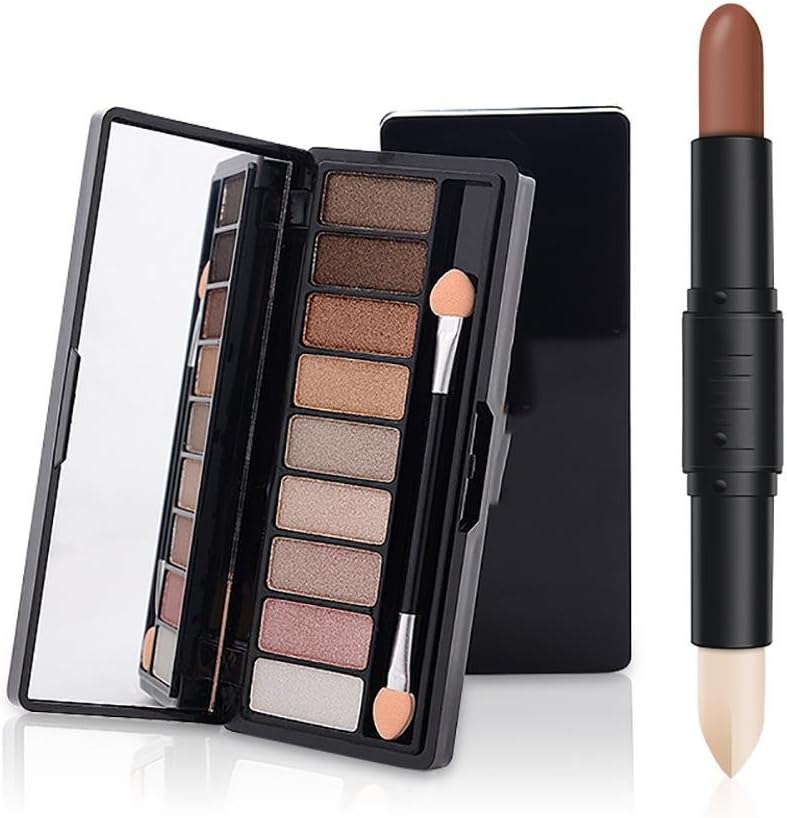 9 Color Makeup Earth Color Eye Shadow Set With High Light Shadow Pen , light thin autumn department