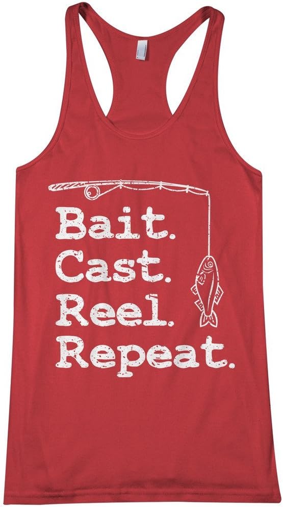 Threadrock Women's Bait Cast Reel Repeat Racerback Tank Top