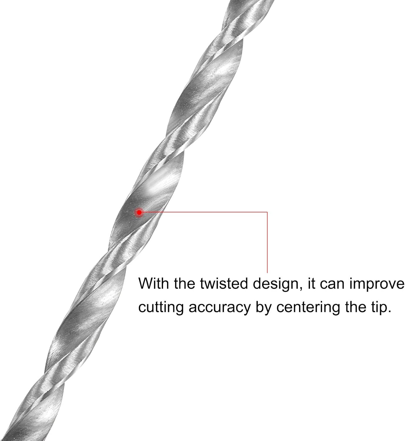 uxcell HSS(High Speed Steel) Extra Long Twist Drill Bits, 5mm Drill Diameter 200mm Length for Hardened Metal Woodwork Plastic Aluminum Alloy 6 Pcs