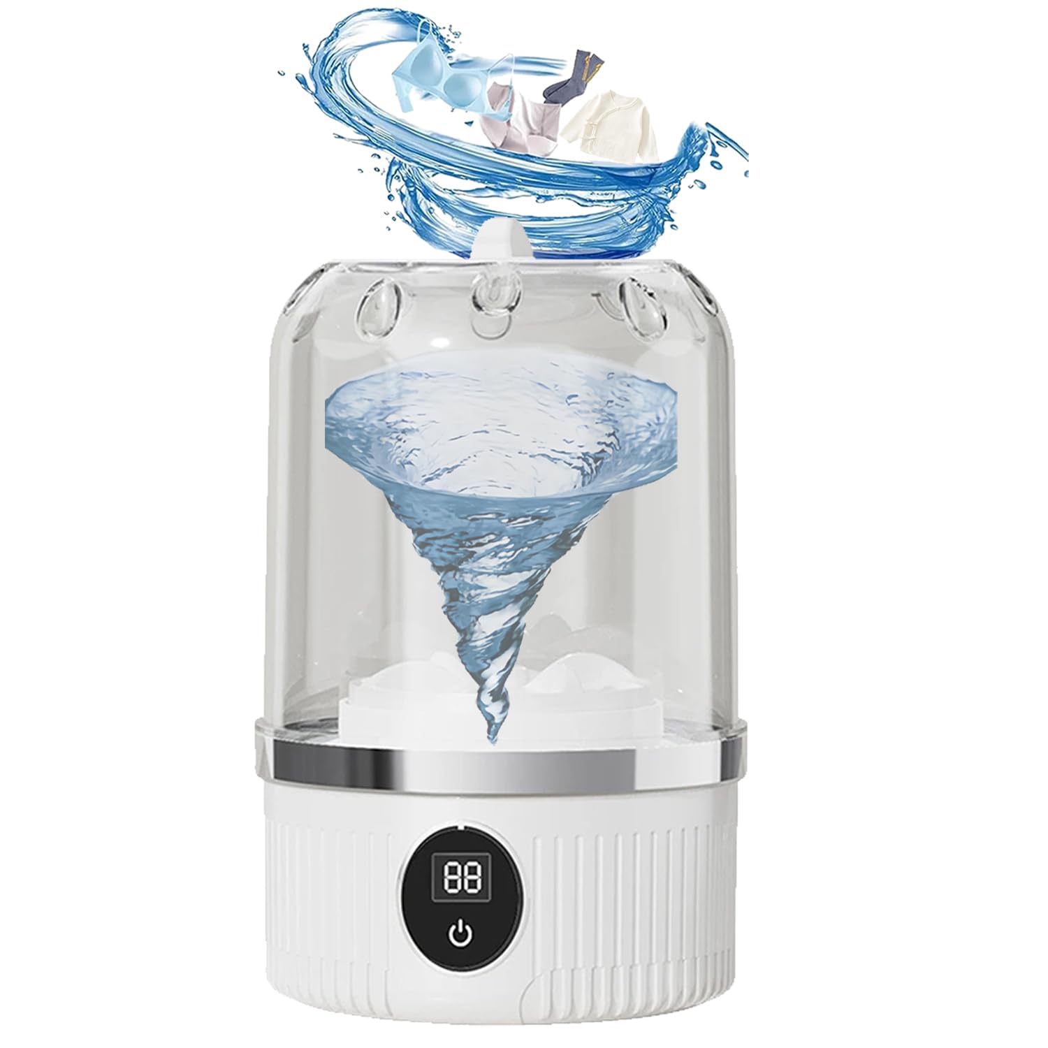 2025 Upgraded Portable Mini Washing Machine For Travel,underwear washer - Deep Clean Socks, Underwear, Baby Clothes, for Home, Apartment, RV -USB Charging (White)