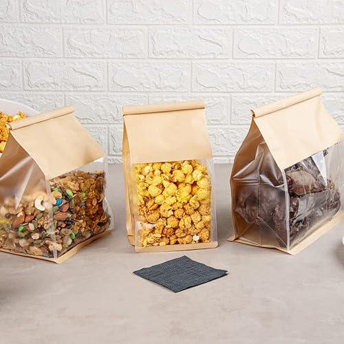 Miniatura 4 de Restaurantware Bag Tek - Bolsas de lazo de lata de 5.1 x 4.1 x 11.2 pulgadas con ventanas, 100 bolsas resellables para panadería con ventanas, parte