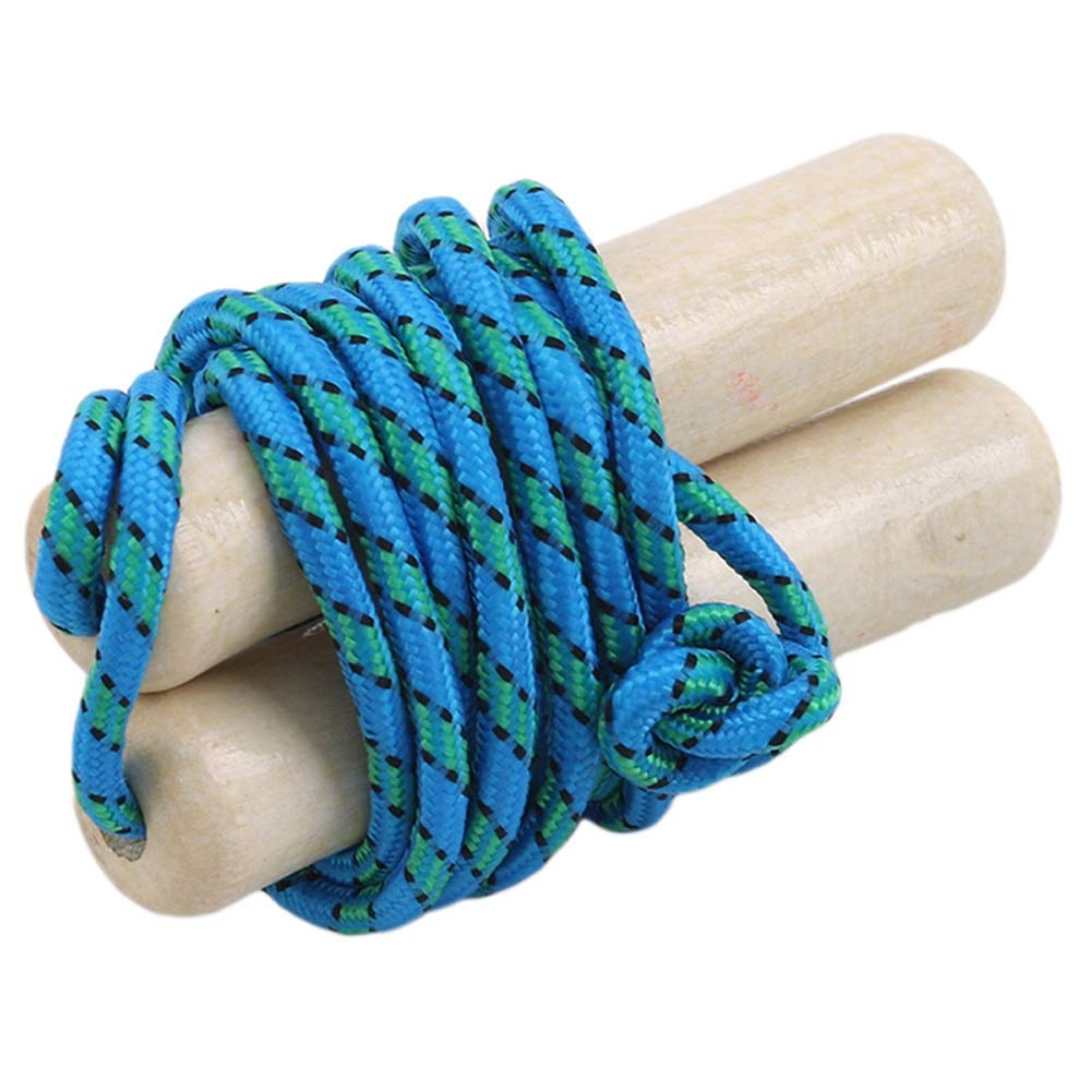 Springseil für Kinder, zum Üben von Geschwindigkeit, zufällige Farbe, Holzgriff, Fitnessgerät, Training
