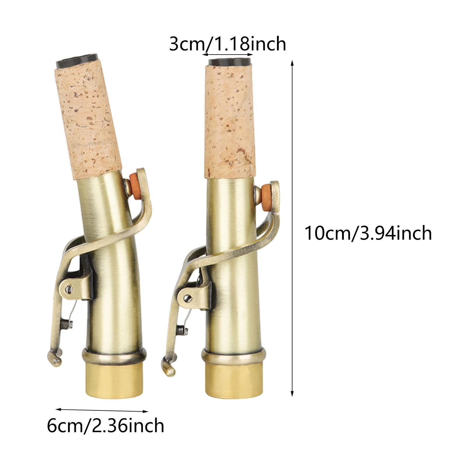 2 Pièces Saxophone Col Courbé Accessoires Col Droit Soprano Saxophone Laiton Résistant Bec Améliore Son pour Représentation Scène Pratique