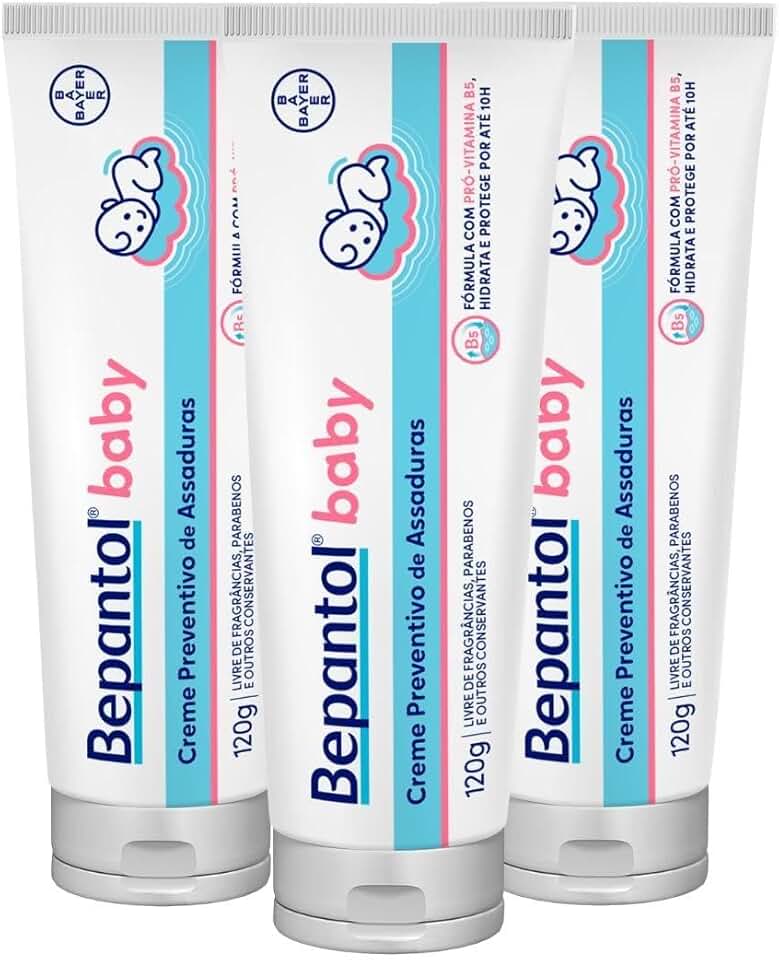 Bepantol Kit com 3 Cremes Pomada de Assadura 120gr Cada.