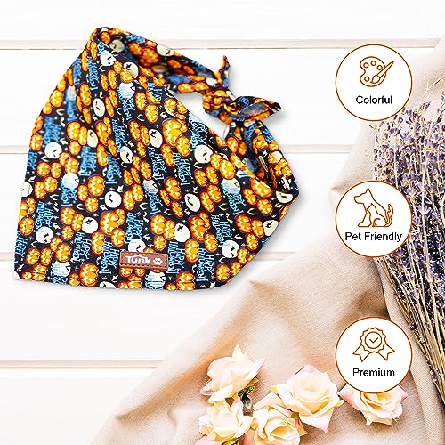 Image of Tunkoo Happy Halloween Dog Bandana Super Cute Dog Scarf - Durable and Stylish Adjustable for Girl or Boy Small Medium and Large Square Puppy Kerchief, S