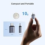 UGREEN USB C à USB Adaptateur 2 Faites votre valise, 3.2 Gen 2 10Gbps C Homme à une femme Adaptateur Thunderbolt 4 3 OTG Compatible avec iPhone 17, Galaxy S24, MacBook Pro Air, iPad Pro, gris