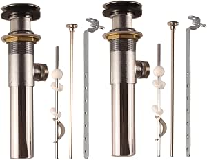 Metal World Pop-Up Drain Stopper Assembly - Solid Brass, With Overflow & Lift Rod, For Bathroom Sink