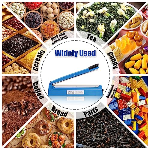 Image of 16 Inch Impulse Heat Sealer Machine for Plastic Bags PE PP Bags and Kraft Paper Bag, Cookie Bag Sealer, Manual Poly Bag Hot Seal Sealing Machine with Extra Replace Element Grip