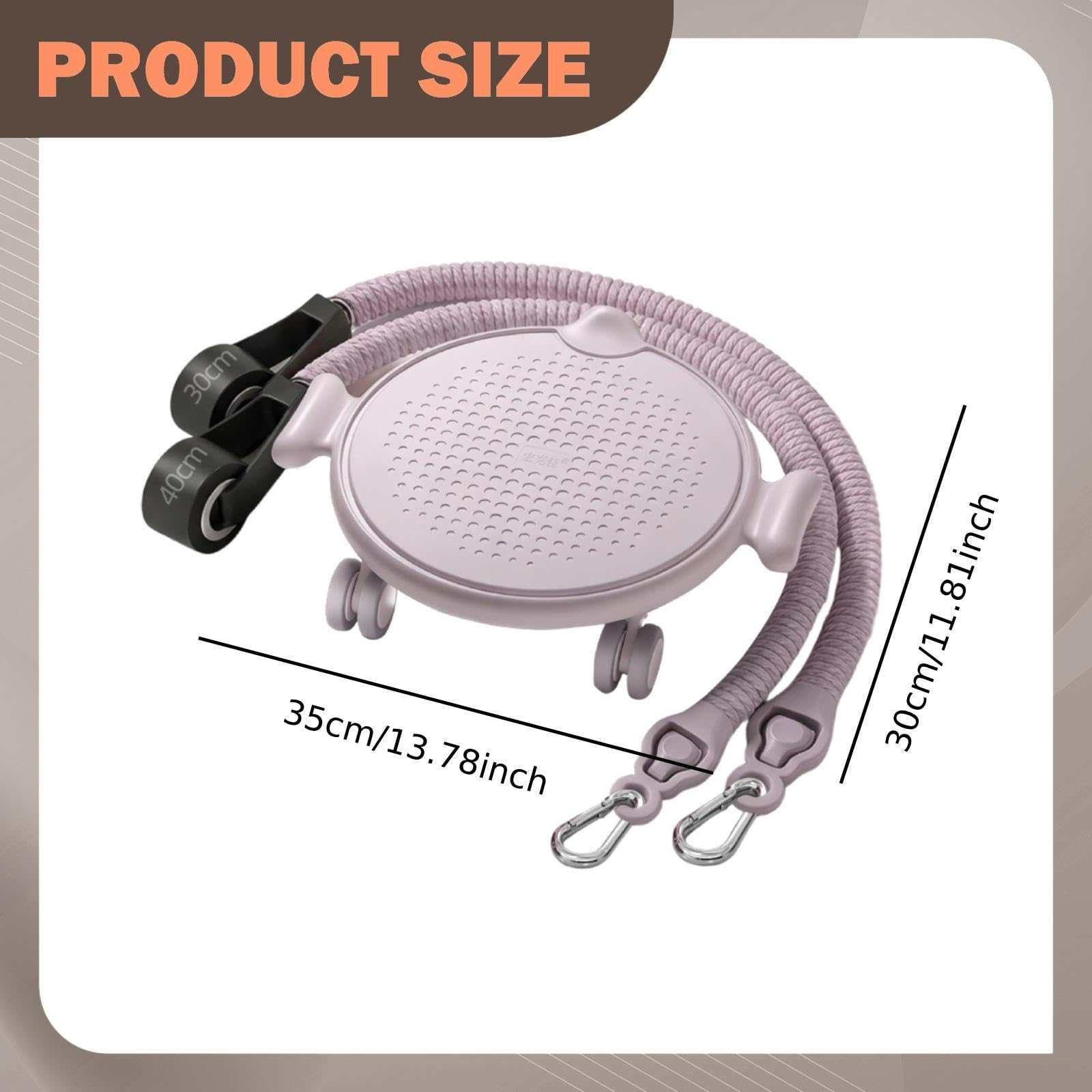 Wheel Rullo Ruota Addominali Core con Disco Scorrevole Tappetino Ginocchia Spesso E Bande di Resistenza in Metallo Pp TPE Latex, Rosa
