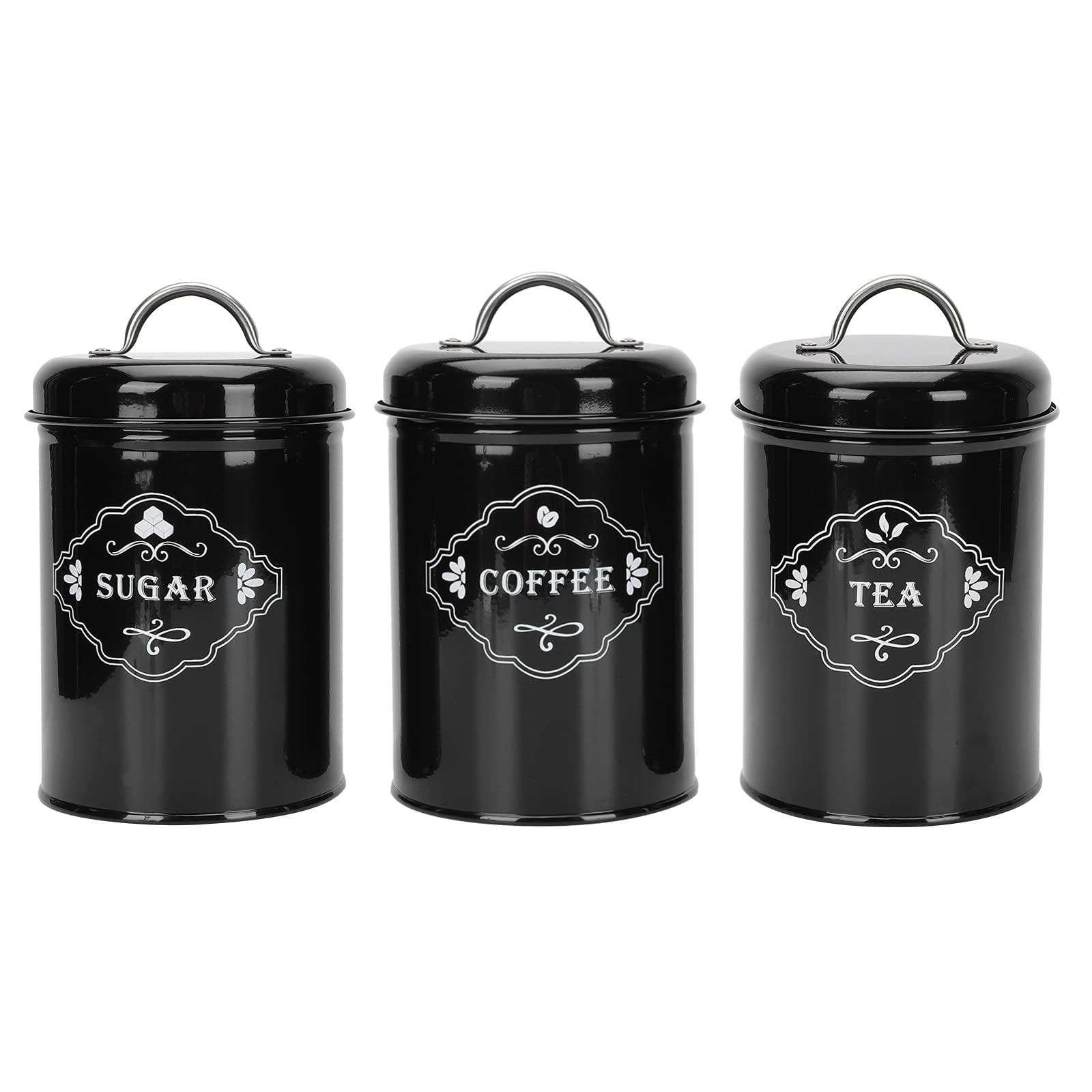 DECHOUS Dosen aus Eisen mit Luftdichten Deckeln 3 Stück für Süßigkeiten Kaffee und Tee Aufbewahrungsbox für Küche und Backzubehör