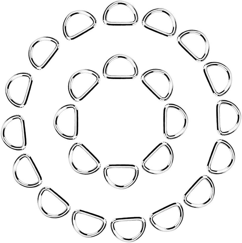eBoot 100 Pack Metal D Ring, 1/2 Inch