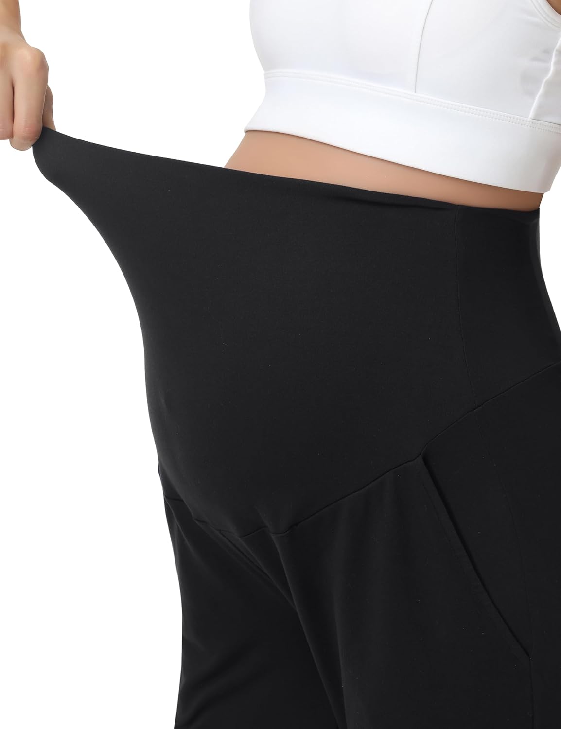 V VOCNI Women's Maternity Joggers Sweatpants Pockets Pregnancy Jogger Sweats Pants for Lounging Athletic Running - Image 2