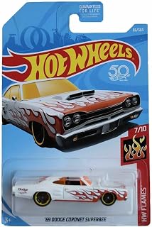 Hot Wheels '69 Dodge Coronet Superbee, White with red Flames 86/365